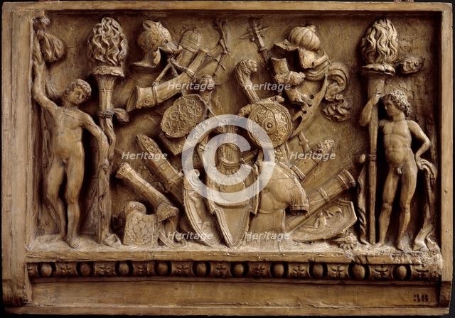 Relief depicting panoply of trophies, 19th century? Creator: Unknown.
