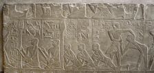 Relief depicting scribes, Mastaba of Mereruka, Saqqara, Egypt, Old Kingdom, 2340 BC (2003). Creator: Unknown