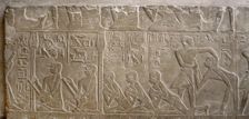Relief depicting scribes, Mastaba of Mereruka, Saqqara, Egypt, Old Kingdom, 2340 BC (2003). Creator: Unknown