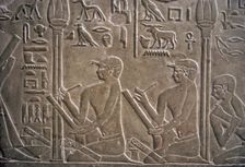 Relief depicting scribes, Mastaba of Mereruka, Saqqara, Egypt, Old Kingdom, 2340 BC (2003). Creator: Unknown