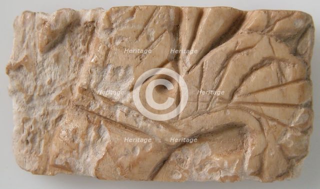 Relief Fragment with Lotus Design, Coptic, 6th-7th century. Creator: Unknown.