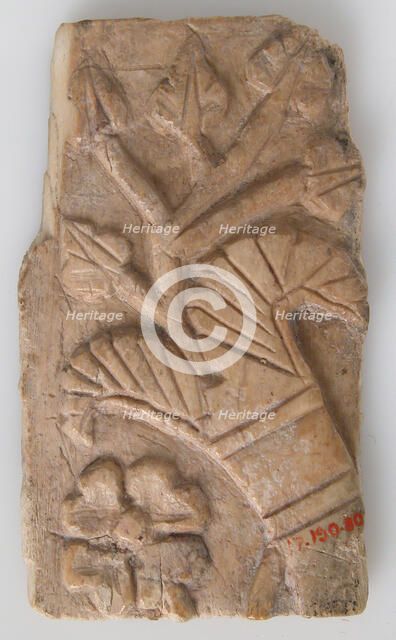 Relief Fragment with Rosette and Lotus Design, Coptic, 6th-7th century. Creator: Unknown.