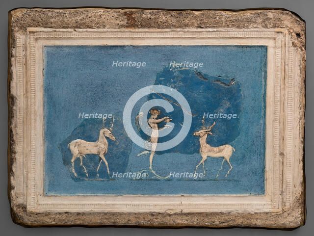 Relief Fragments Depicting a Winged Woman and Two Deer, Early 1st century. Creator: Unknown.