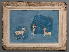 Relief Fragments Depicting a Winged Woman and Two Deer, Early 1st century. Creator: Unknown