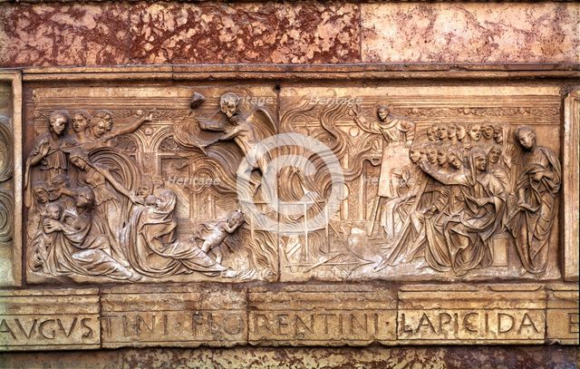 Relief in the Oratory façade arch of San Bernardino in Perugia.