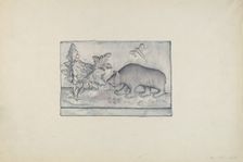 Relief Panel of Bear, 1935/1942. Creator: Flora Merchant
