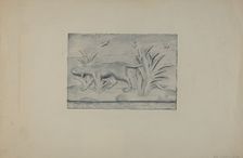 Relief Panel of Dog, 1935/1942. Creator: Flora Merchant