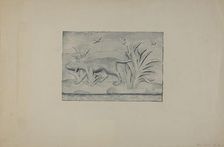 Relief Panel of Dog, 1935/1942. Creator: Flora Merchant