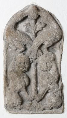 Relief Panel with Birds and Lions, between 12th and 13th century. Creator: Unknown