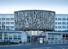 Relief sculpture by Allen Johnson, Leeds University, West Yorkshire, 2015. Artist: Alun Bull