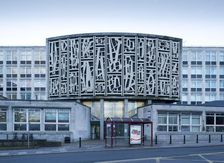 Relief sculpture by Allen Johnson, Leeds University, West Yorkshire, 2015. Artist: Alun Bull