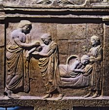 Relief showing Asclepius healing a sick