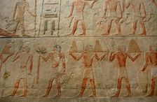 Relief showing offering bearers, Mastaba of Ti, Egypt, 5th Dynasty, Old Kingdom, c2400 BC (2003). Creator: Unknown