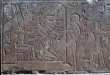 Relief showing Queen Hatshepsut receiving benediction, Temple of Amun, Karnak, Egypt, c1500 BC