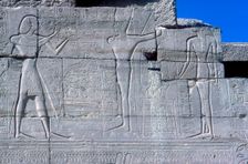 Relief showing Rameses II before Min, The Ramesseum, Temple of Rameses II, Luxor, Egypt, c1250 BC