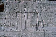 Relief showing Rameses II before Ptah, The Ramesseum, Temple of Rameses II, Luxor, Egypt, c1250 BC