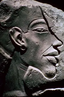 Relief showing the head of Akhenaten, 14th century BC