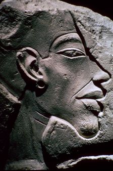 Relief showing the head of Akhenaten, 14th century BC