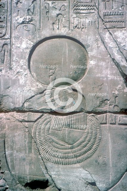 Relief showing the symbol of Amun-Ra, Temple of Amun, Karnak, Egypt. Artist: Unknown