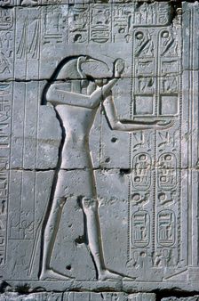 Relief showing Thoth, The Ramesseum, Temple of Rameses II, Luxor, Egypt, c1300 BC