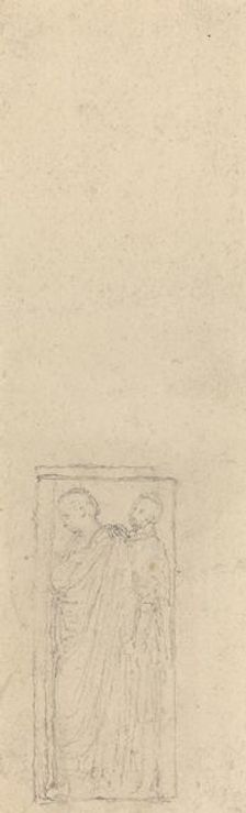 Relief with Two Cloaked Figures. Creator: John Flaxman