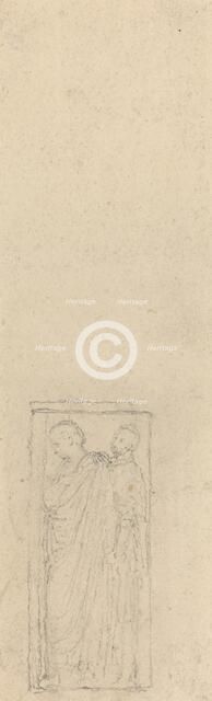 Relief with Two Cloaked Figures. Creator: John Flaxman.