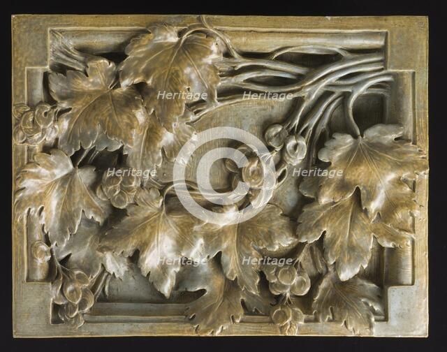 Relief with Vine Leaves and Grapes (image 1 of 3), 1900. Creators: Georges Hoentschel, Emile Grittel.