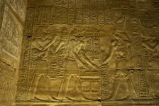 Reliefs depicting Egyptians gods, Temple of Edfu, Egypt, Ptolemaic period, 237-57 BC (2003). Creator: LTL