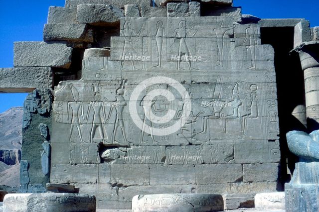 Reliefs of Rameses II with various gods, Temple of Rameses II, Luxor, Egypt, c1250 BC. Artist: Unknown