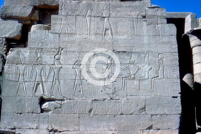 Reliefs of Rameses II with various gods, Temple of Rameses II, Luxor, Egypt, c1250 BC. Artist: Unknown