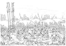 Religious Ceremony, Mandan Village.Artist: Myers and Co