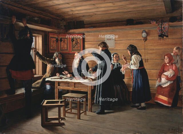 Religious controversy, 1867. Artist: Zhukov, Dmitri Yegorovich (1841-1903)