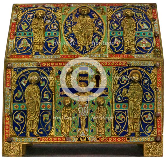 Reliquary, champlevé enamel on copper, 13th century, (1931). Artist: Unknown