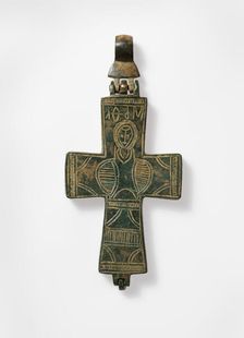 Reliquary Cross with Christ and the Virgin, Byzantine, 9th-13th century. Creator: Unknown