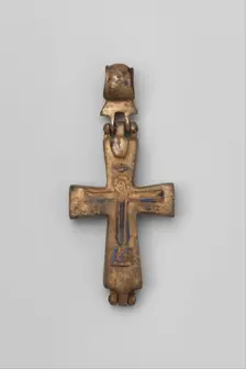 Reliquary Cross with Christ Crucified and the Virgin and Child, Byzantine, 11th century. Creator: Unknown
