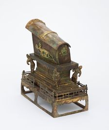 Reliquary in the form of a miniature sarcophagus, Tang dynasty, 8th century. Creator: Unknown