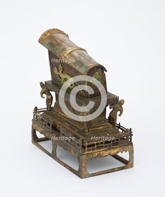 Reliquary in the form of a miniature sarcophagus, Tang dynasty, 8th century. Creator: Unknown.