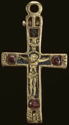 Reliquary pendant cross, medieval. Creator: Unknown