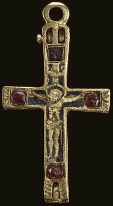 Reliquary pendant cross, medieval. Creator: Unknown