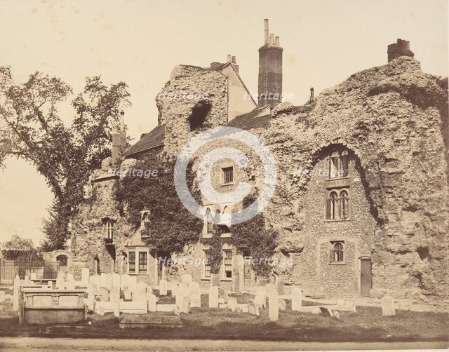Remains of the Abbey Church, Bury St. Edmunds, 1857. Creator: George Downes.