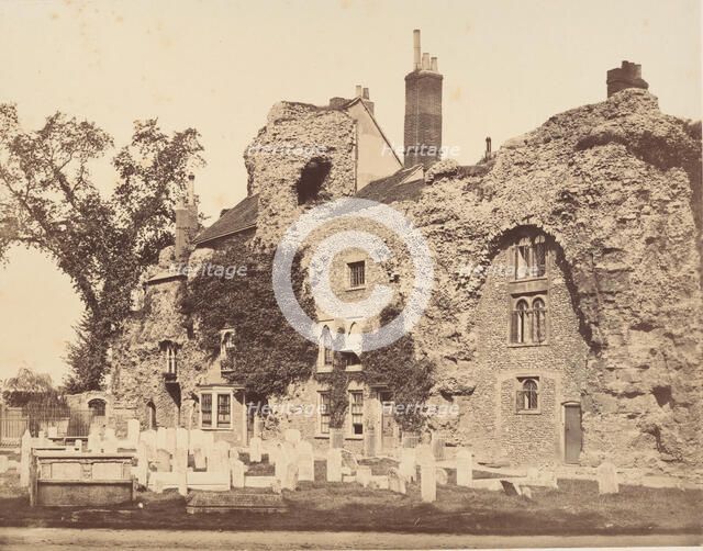 Remains of the Abbey Church, Bury St. Edmunds, 1857. Creator: George Downes.