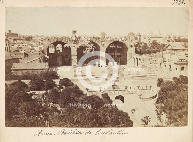 Remains of the Basilica of Maxentius and Constantine on the Via Sacra, Rome, between 1870-1880. Creator: Unknown.