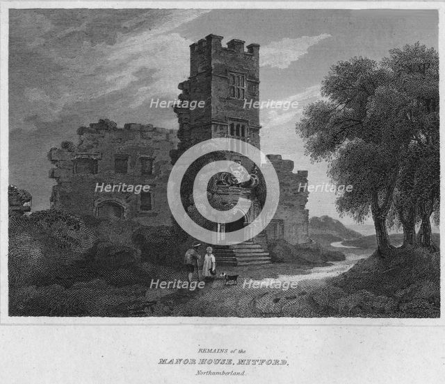 'Remains of the North House, Mitford, Northumberland.', 1814. Artist: John Greig.