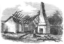 Remains of the National School at Capel, near Ipswich, struck by lightning, 1854. Creator: Unknown