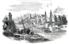 Remains of the Suspension-Bridge at Angers, after the Late Accident, 1850. Creator: Unknown