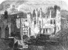 Remains of the Whittington Club, after the fire, 1854. Creator: Unknown