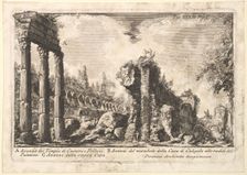 Remains of the Temple of Castor and Pollux . . . (Avanzo del Tempio di Castore e P..., 18th century. Creator: Giovanni Battista Piranesi