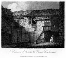 Remains of Winchester Palace, Southwark, London, 19th century.Artist: JC Varrall