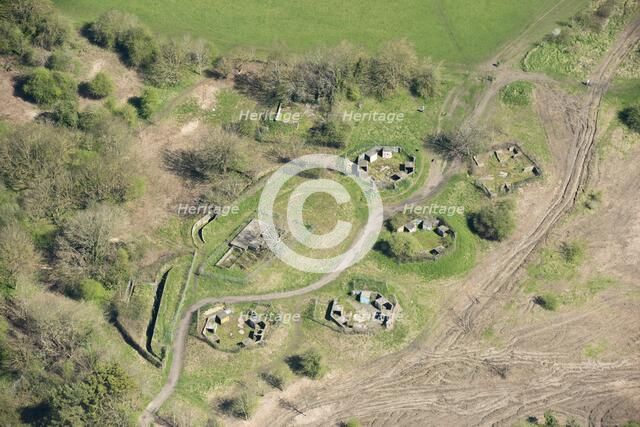 Remains of World War II heavy anti-aircraft battery Bristol B6, Purdown, Stoke Park, Bristol, 2018. Creator: Historic England Staff Photographer.