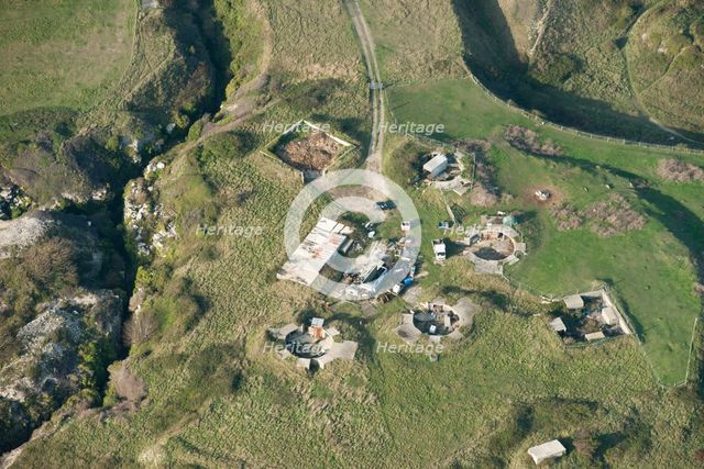 Remains of World War II heavy anti-aircraft battery Portland 3, The Verne, Portland, Dorset, 2014. Creator: Historic England Staff Photographer.